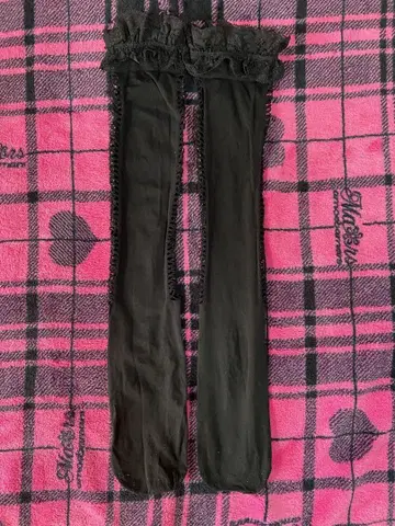 레어 MARS 마즈 레이스 부착 사이드 레이스업 니하이 삭스 블랙