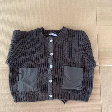 ZARA 다크 카키 니트 가디건 M