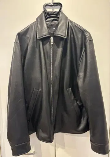 [ 컨디션 최상 ] H&M 블랙 페이크 가죽 자켓 US XL