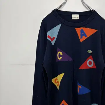 LACOSTE 라코스테 니트 스웨터 자수 로고 구제 의류