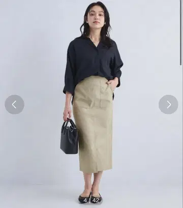 키친토 하의 I라인 슬림 타이트 스커트 그린 라벨