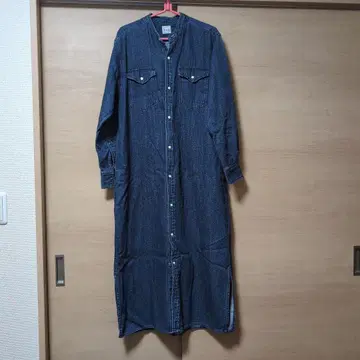 리 데님 긴팔 셔츠 원피스