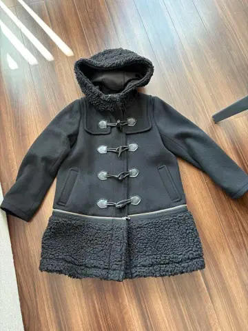 snidel 블랙 더플 코트 후드 부착