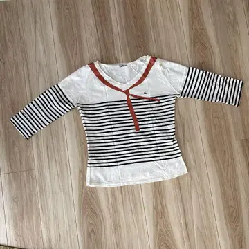 Lacoste 보더 5부 소매 T셔츠
