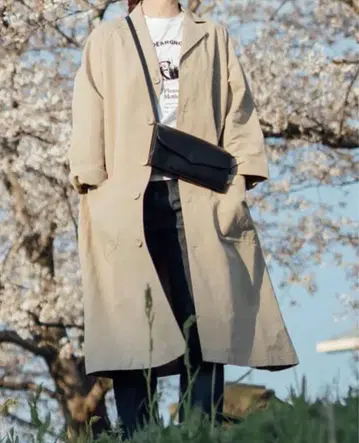 올드맨즈 테일러 코튼 린넨 테일러드 칼라 코트 베이지 S