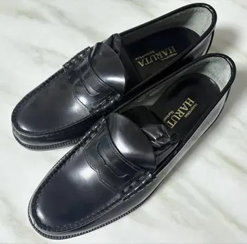 미사용 새상품 하루타 소가죽 로퍼 블랙 26.5cm 스쿨