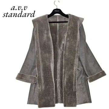 [ 새상품급 ] a.v.v 무스탕 코트 다크 브라운 L 아우터 집업