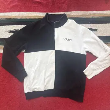 레어 XL VANS 멀티 패턴 하프 지퍼 맨투맨 트레이닝복
