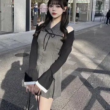 슬리브리스 셔츠 미니 원피스 OLIVE des OLIVE