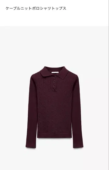 zara 니트 보르도 케이블 니트 피케 셔츠 탑