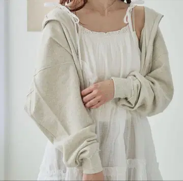카스타네 더블 ZIP 후드 맨투맨 화이트 S