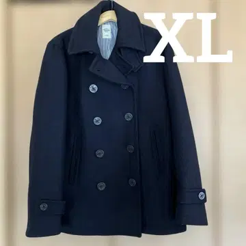 HARVARD 블랙에 가까운 네이비 피 코트 X-LARGE 미사용품