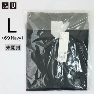 [ 미개봉 ] 유니클로U 니트 피케 셔츠 ( 반팔 ) 69 네이비 L
