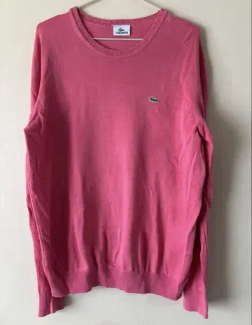 LACOSTE 핑크 크루넥 니트