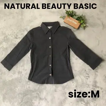 [ NATURAL BEAUTY BASlC ] 그레이 긴팔 버튼 셔츠 M