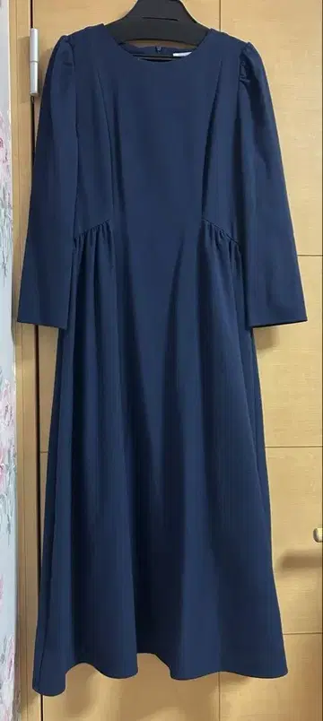 내추럴 뷰티 베이직 네이비 사이드 개더 원피스 M 사이즈