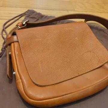 SLOW 오렌지 가죽 숄더백 수납 봉투 포함