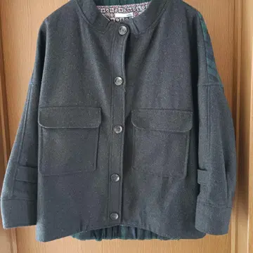 sandy 노카라 자켓 다크 그레이