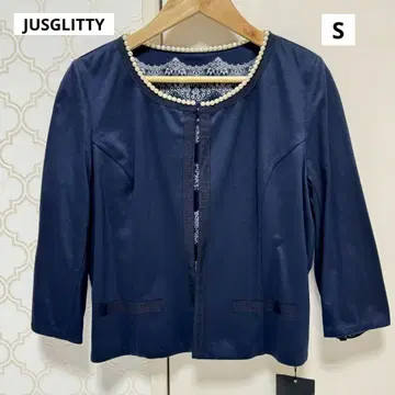 [ 택 포함 새상품 ] JUSGLITTY 네이비 펄 장식 포멀 자켓