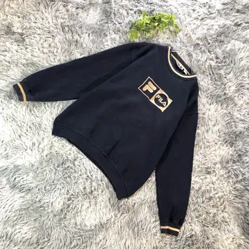 FILA [M 상당] 골드 로고 네이비 계열 긴팔 트레이닝복 코튼