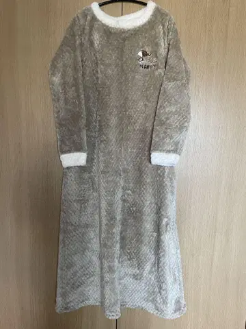 스누피 자수 플리스 롱 룸웨어