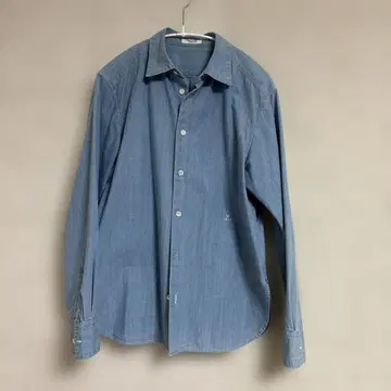 MACPHEE 데님 샴브레이 레귤러 카라 셔츠