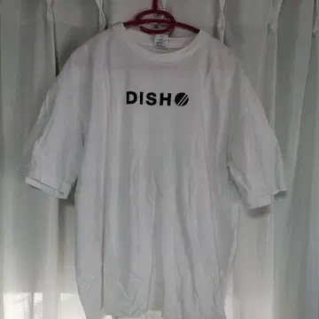 DISH 화이트 T셔츠 백 프린트
