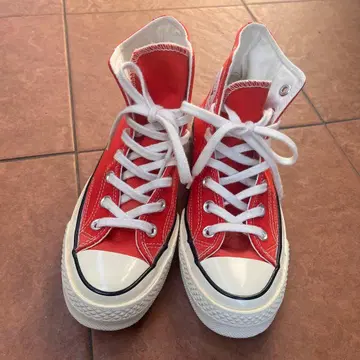 컨버스 올스타 척테일러 하이컷 스니커즈 빨간색 23.5