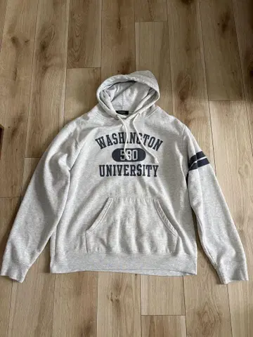 Washington University 그레이 후드 부착 후드티
