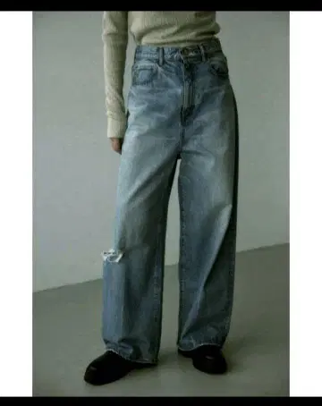 blackbymoussy loose straight crash denim