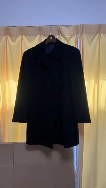 캐시미어 블랙 더플 코트