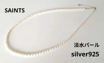 SAINTS 담수 펄 목걸이 금장 장식 silver925