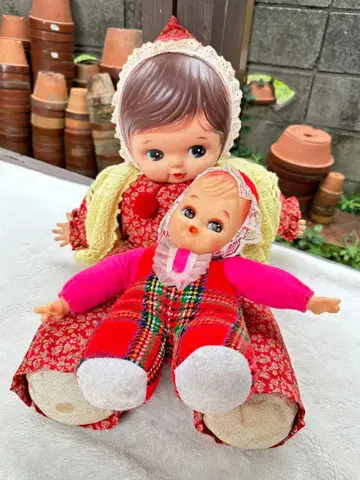 쇼와 레트로 아기 인형 2개 소프트 비닐 당시 물건 귀여운