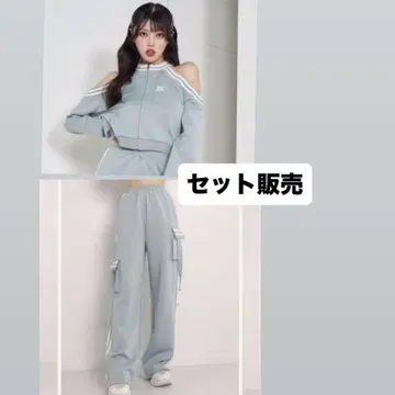 오픈 숄더 저지 다리치 맨투맨 저지 롱팬츠