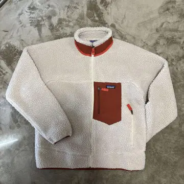 Patagonia 플리스 자켓 화이트/오렌지