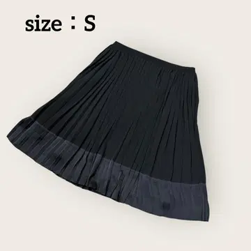 노브랜드 깔끔한 포멀 모드 플리츠 스커트 일본제 블랙