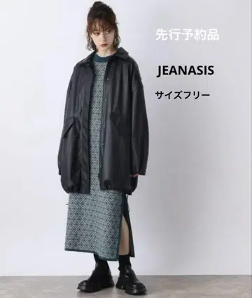 JEANASIS 스탠 칼라 가죽 코트