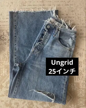 Ungrid 데미지 데님 청바지 25인치