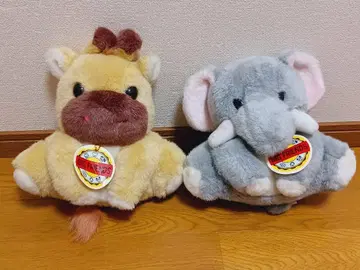 팬시 BIG FRIENDS 산요도 기린 코끼리 봉제 인형 쇼와 레트로