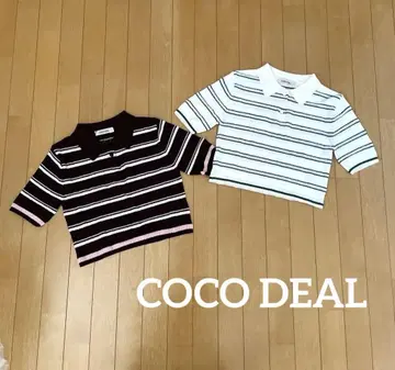COCO DEAL 반팔 피케 셔츠 스트라이프 2장 세트