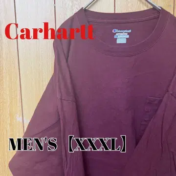 TS9 [ 미국 수입 ] 챔피온 롱T [ 남성용 3XL ] 크림슨