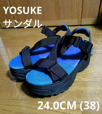 YOSUKE 파랑, 보라색, 블랙 샌들 24CM 사이즈 38