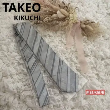 TAKEO KIKUCHI 그레이 스트라이프 넥타이