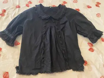 핑크하우스 카네코 이사오 블라우스 블랙 레이스 리본 고스로리