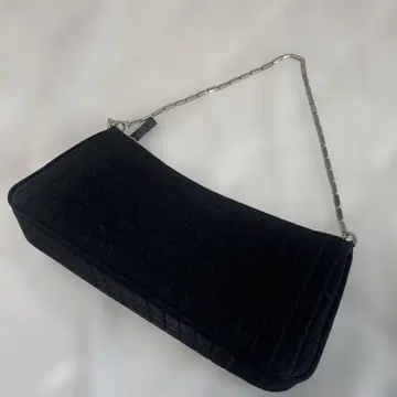 블랙 퀼팅 핸드백 체인 스트랩