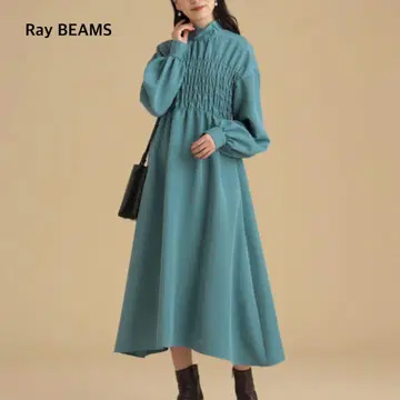 @ [F쿠라이] Ray BEAMS 셔링 하이넥 원피스