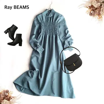 @ [F쿠라이] Ray BEAMS 셔링 하이넥 원피스