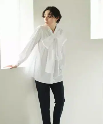#Newans 해시뉴앙스 빅 리본 블라우스 화이트 1