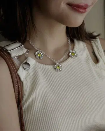 [ Casselini ] 플라워 비즈 목걸이