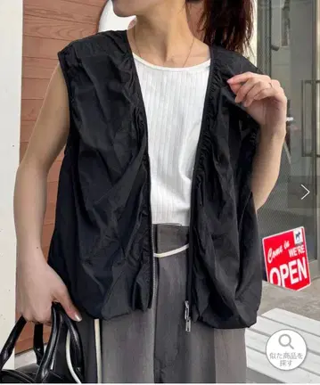 차오패닉 티피 미사용 새상품 2025SS 시어 나일론 벌룬 베스트